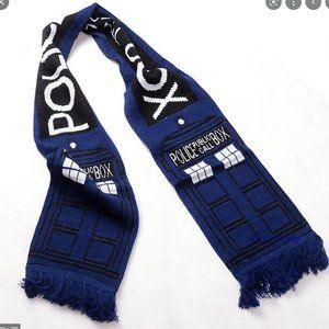 Dr Doctor Public Call Box Blue Winter Warm Scarf